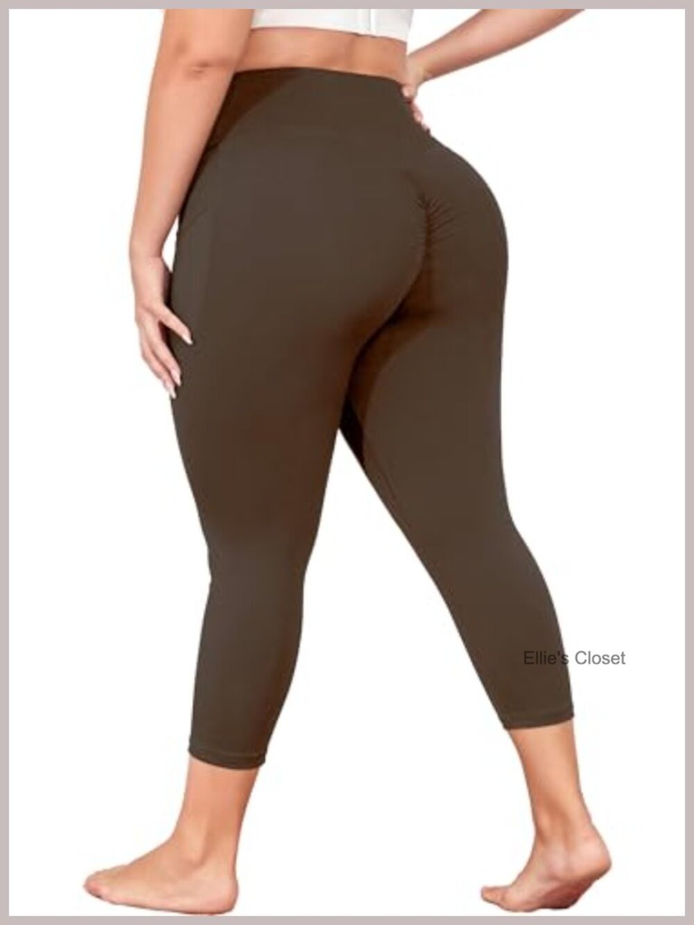 Plus Size Capri Yoga Pants with Pockets Butt Lifting Tummy Control High Waist